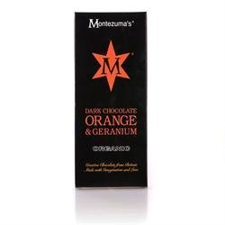 Montezumas Chocolate Org Dark Orange & Geranium Bar 100G by Montezumas Chocolate