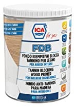 Ica For You FDB00 - Fondo Riempitivo Alta Copertura Blocca Tannino All'Acqua per Legno, Vernice per Interni e Esterni, Bianco, 2.5 L - FDB00-0250