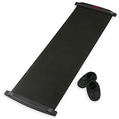 SPRI Slide Board (180,3 cm L x 50,8 cm B) mit Endstoppern, Schiebestiefeln, Netz-Tragetasche und Übungsanleitung für Training mit geringer Belastung (Skaten, Hockey)