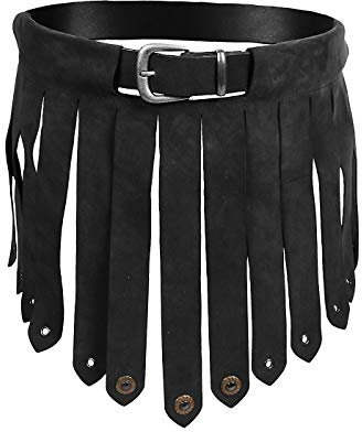 Andracor - Leder Lendenschurz Gladiator - Schwarzes Echtleder für Legionäre, Antike, Sparta & LARP
