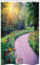 ABAKUHAUS Garten Schmaler Duschvorhang, Keukenhof Niederlande, Badezimmer Deko Set aus Stoff mit Haken, 120 x 180 cm, Grün Lila