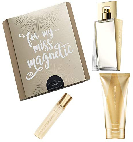 Avon Attraction Geschenkset Eau de Parfum 50ml Taschenspray 10ml Körperlotion 150ml im Geschenkkarton für die Frau