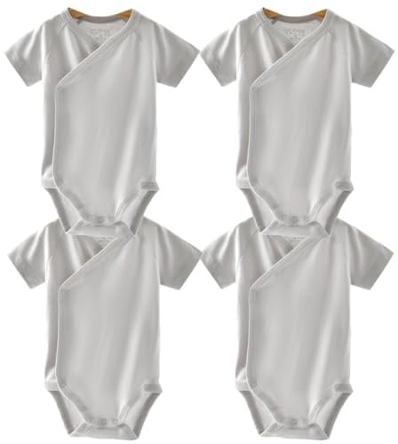 Blueleyu Unisex-Baby Kurzarm Onsies Baumwolle Baby Body Pack Cardigan Onsies Säuglinge