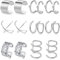 AceFun Ohrklemme Silber 6 Paare Edelstahl Ohrclip Fake Ohrring EIN Piercing Ohr Schmuck Set für Männer Frauen