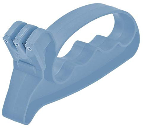 Steuber Fixschliff, Messerschleifer und Scherenschleifer, blau, Schleifstein-Ersatz für Messerklingen, ergonomischer Kunststoffgriff