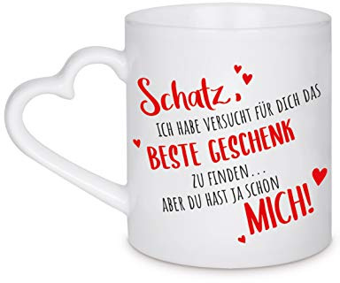 Geschenk-Herz-Tasse Beste Geschenk Personalisierbar mit Name und Jahrestag I Geschenkidee-n Liebe Geschenke Hochzeit Geburtstag Jahrestag Valentinstag I Keramik 330ml