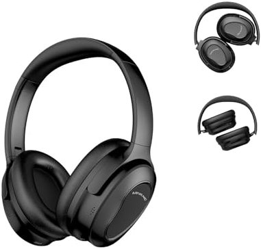 Hybrid Active Noise Cancelling Headset - ABVANC Wireless Over Ear Bluetooth Headphones, Hi-Res Audio, Deep Bass, Comfortable Fit, for Travel, Home Office