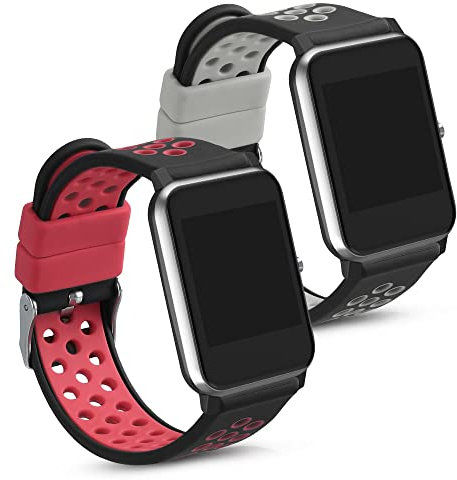 kwmobile 2X Sportarmband kompatibel mit Willful Fitnesstracker/Smartwatch Armband - Fitnesstracker Band Set aus TPU Silikon