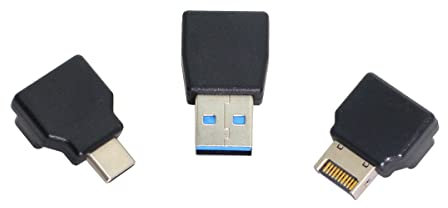 cablecc Adattatore angolare per scheda madre USB 3.1 da femmina tipo E a maschio tipo A e tipo C USB-C per scheda madre, 3 pezzi
