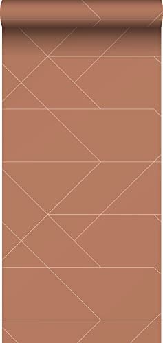 ESTAhome papier peint lignes graphiques terracotta - 139373-0,53 x 10,05 m
