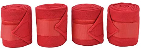 TOPINCN 4 Stück Pferdebeinbandagen, Selbstklebender Pferdebeinschutz, Atmungsaktiv, Verschleißfest, Tierbeinbandage für Kühe, Pferde, Training(rot)