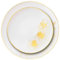 Decor Decorline - 32 Piatti Eleganti in Plastica Rigida Riutilizzabili per 16 persone - Collezione Orchid - Bianco/Oro - Piatti per la cena e il dessert - 2 misure (16x26cm, 16x19cm)