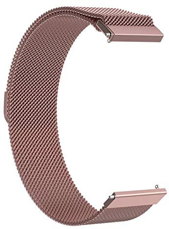 Strap-it 22mm Universal Edelstahl Uhrenarmband - Schnellverschluss Milanese Metallarmband mit Magnetverschluss für Alle (Smart) watches für Damen und Herren - Rosérosa