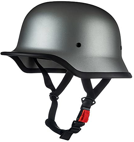 Vintage Deutsche Motorrad Halbhelme mit ECE, Jethelm Retro, Chopper Helm, Scooter-Helm, Fahrradhelm, mit Herausnehmbares Innenfutter und Schnellverschlussschnallen M~XXL 57~64CM