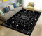 ELYVEN Ouija Tarot Hexerei Gothic Bereich Teppich, Rutschfeste Wohnzimmer Schlafzimmer Sofa Fußmatte, Kinder Spielen, 80x150cm, Schwarz