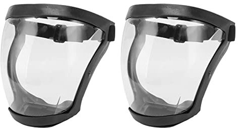 Visiera Protettiva per il Viso, Visiera Riutilizzabile Antipolvere Filtro Cintura Elastica Cuscinetti in Cotone Copertura il Viso Trasparente Protezione per il Viso All-inclusive (Bianco nero adulto)
