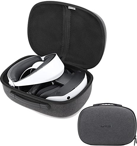 VOLOHAS Hart Hülle Tasche für PS VR2 Leichte wasserdichte Hart-Eva Lagerung Tasche für Playstation vr2 Gaming-Headset und Handhaben Zubehör Tragetasche für Reisen und Zu Hause Lagerung Grau