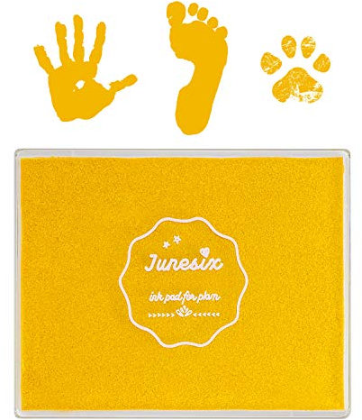 Stempelkissen Mit Baby-Fußabdruck, 12,7 x 10,2 cm Waschbar Ungiftig, Gelb