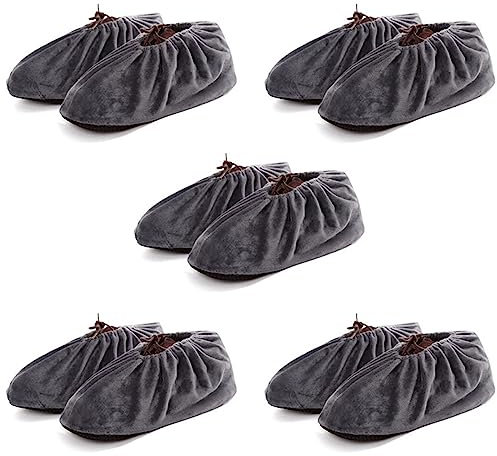 fidget pack 5 paar schuhüberzieher, überzieher schuhe, Rutschfeste Wiederverwendbare für Schuhe Teppich Bodenschutz, die Hausreinigung(36-44 Meter grau)