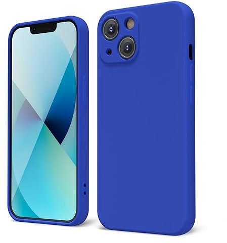 oakxco Designed for iPhone 13 Mini Phone Case Liquid Silicone Grip, Cute Thin Slim Soft Rubber TPU Plain Smooth Gel Cover for Women Girl Aesthetic, Matte Solid Protective & Shockproof, Royal Blue