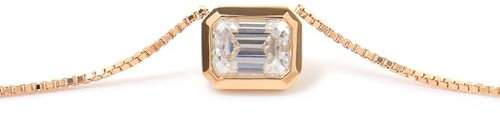 KnSam Echte Goldschmuck Kette Anhänger 9 Karat Gold 375, Halskette mit Moissanit 18K Gold Statement Kette Damen Echte Goldschmuck