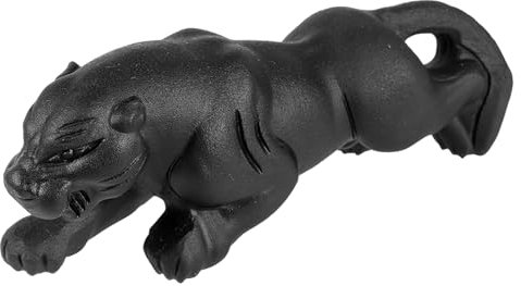 SUNYIK Geschnitzte schwarze Obsidian-Leopardenstatue, Stein-Panther-Figuren, Skulptur, Sammlerstück für Zuhause, Büro, Tischdekoration