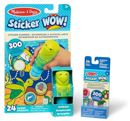 Melissa & Doug Sticker Wow!™ Meeresschildkröten-Paket: 24-seitiger Aktivitätenblock, Aufkleberstempel, 500 Aufkleber, Kunst- und Bastelspielzeug Sammelfigur