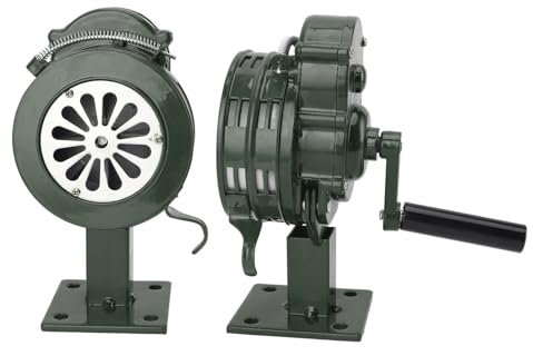 Yunir Persönliche Alarme für Frauen, Handkurbelsirene aus Aluminiumlegierung, Sirene 110 DB Lauter Alarm, Lufttornado, Sirenenhörner, Alarm für Häuser, Schulen, (Grüne wasserfeste