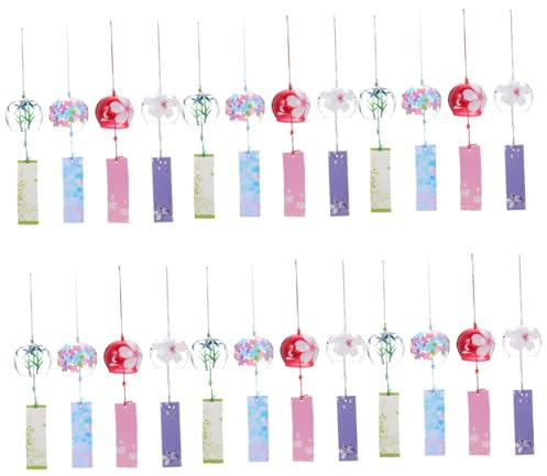 POPETPOP 24 Pièces Carillons Éoliens en Verre Carillon Éolien pour La Décoration Intérieure Carillons Éoliens Balcon Cloches À Vent en Verre Carillon Éolien De Festival Ornements