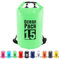 MORAINJAY 15L Wasserdichter Beutel, Grün Dry Bag 2L/5L/10L/15L/20L/25L/30L mit Verstellbarem Gurt, Schützt Telefon/Karte, Roll Top Wasserdichter Beutel Rucksack für Schwimmen/Rafting/Bootfahren