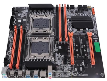 Akozon X99 Placa Base de Escritorio de Doble Zócalo 2011-3 Pines DDR4 para Informática de Alto Rendimiento y Juegos Avanzados, Compatible con Memoria de Servidor ECC y Placa Base