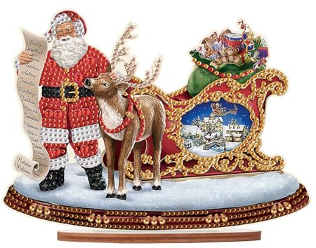 SHEGZHUC Diamond Painting Ornements Diamant Painting Ornements Broderie Point de Croix Diamant Peinture Cadeau Décoration || Noël Père Noël