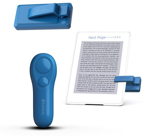 SK SYUKUYU Page Turner para Kindle eReaders Accesorios, RF Control de Página Remoto Clicker para iPad Tablets Lectura Novelas Comics, Cámara Remota y Botón de Video(Azul)