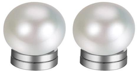 JewelryWe Pärlmagnet örhängen för kvinnor, 6–10 mm rostfritt stål magnetiska örhängen icke-piercingar pärlörhängen vita runda pärlor öronklämmor utan öronhål smycken gåva silver, 5 cm, Harts, Ingen