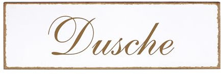 Dekolando Deko Türschild - Dusche - Schild 150 x 50 mm - Schilder Türschilder Namensschilder Wohnung selbstklebend Holzschild Tür Holzschilder