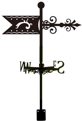 SUPERDANT Girouette de Jardin Exterieur Moderne en Métal pour Montage sur Toit Girouettes pour Décoration de Toit Extérieur Panneaux Décoratifs Noirs pour Ferme Cour Grange Deco Jardin Exterieur