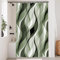Uiiooazy Tenda Doccia Verde Acqua, Tenda da Doccia Astratta Geometrica Banda Linee Tenda per Doccia Antimuffa Impermeabile Tessuto Poliestere Lavabile Tenda per Vasca da Bagno con 8 Ganci 120x200cm