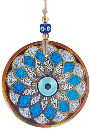 HOBBIESAY 1 Stück Böser Blick Ornament Anhänger 12cm Blau Böser Blick Amulett Wandbehang Dekor Türkisches Auge Türkischer Glücksbringer zum Aufhängen Talisman Für Auto Ornament Home Dekoration