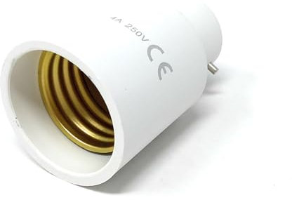 B22 to E27 Light Bulb Adapter – Bayonet to Edison Screw Converter for Lamp/Light Socket, Max 60W – Fits LED, CFL, and Incandescent Bulbs