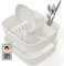 Hausfelder Abtropfgestell für die Spüle 2er Set– Kunststoff weiß – 34 x 36 cm – Abtropfgitter und Geschirrkorb, stapelbar, Abtropfkorb klein – ideal für Küche, Camping (weiß, 2 x Abtropfgitter)