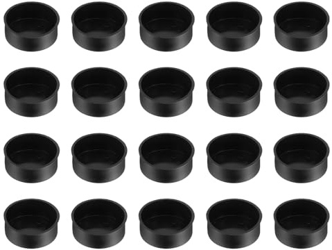 QUARKZMAN 20Stk Plastik Loch Abdeckung Stopfen für 35mm(1 3/8) Verdeckte Scharniere Topf und Schraube Scharnier Loch Stopfen Abdeckungen für Küchen Schrank Möbel Schwarz