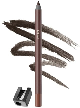 Eyeliner-Stift wasserfest, 24 Stunden wasserfester Duo anspitzbarer Kajalstift, Weicher Kajalstift Wasserfest, Langanhaltendes Make-up, wischfest, Natürlich Makeup für Frauen (Braun)