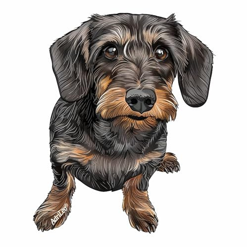 AdriLeo - Aufkleber – Rauhaardackel - Deko Autoaufkleber Sticker Laptop Wohnmobil