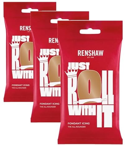 Renshaw Teddy Bear Brown Ready to Roll Fondant Icing, 250 g (Pack of 3)