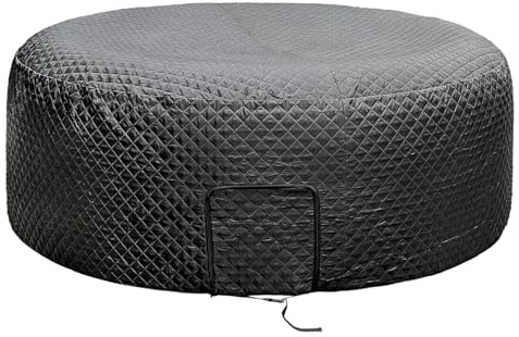 Whirlpool-Abdeckung, 180 x 68 cm, rund, isoliert, Whirlpool-Abdeckung, Staub- und Sonnenschutz, wasserdicht, Spa-Abdeckungen, Ersatz für den Außenbereich, Schwarz