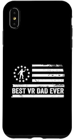 Carcasa para iPhone XS MAX Auriculares de Realidad Virtual VR Bandera Estadounidense patriótica Retro