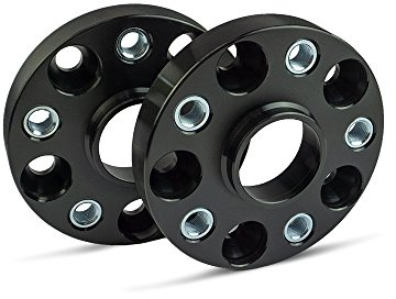 SCC Spurverbreiterung 13219BWS - Buchse schwarz eloxiert - LK: 120/5 NLB: 74,1 GEW: M12x1,5 - 25mm - 2 Stück
