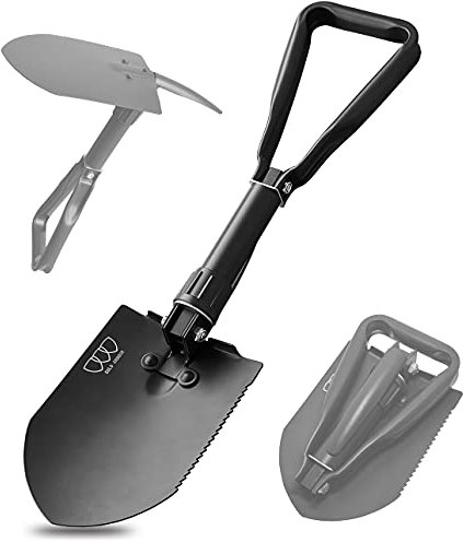 Gold Armour High Carbon Steel Camping Shovel, Folding Survival Tool with Carrying Pouch
