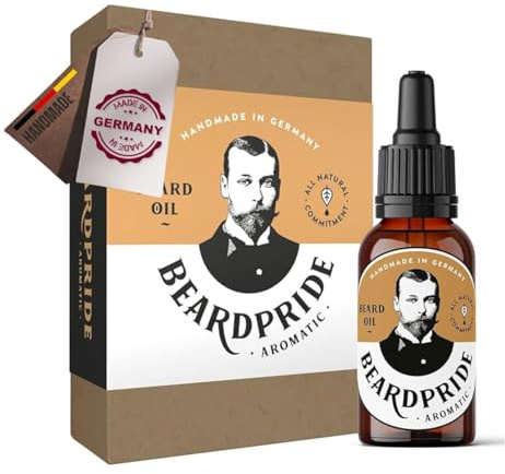 Beardpride® Premium Bartöl | Für Bartpflege und Hautpflege | Unterstützt deinen Bart beim Wachstum | Für einen spürbar weicheren und glatteren Bart | Handgefertigt aus 100% kaltgepressten Bio Ölen