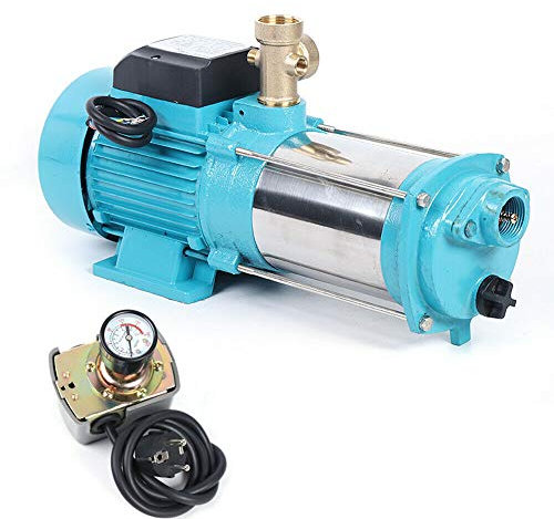 1300 W trädgårdspump centrifugalpump med tryckbrytare och motorskyddsbrytare vattenpump husvattenverk 6000 L/h för rörledningsförstärkning och vattenförsörjning